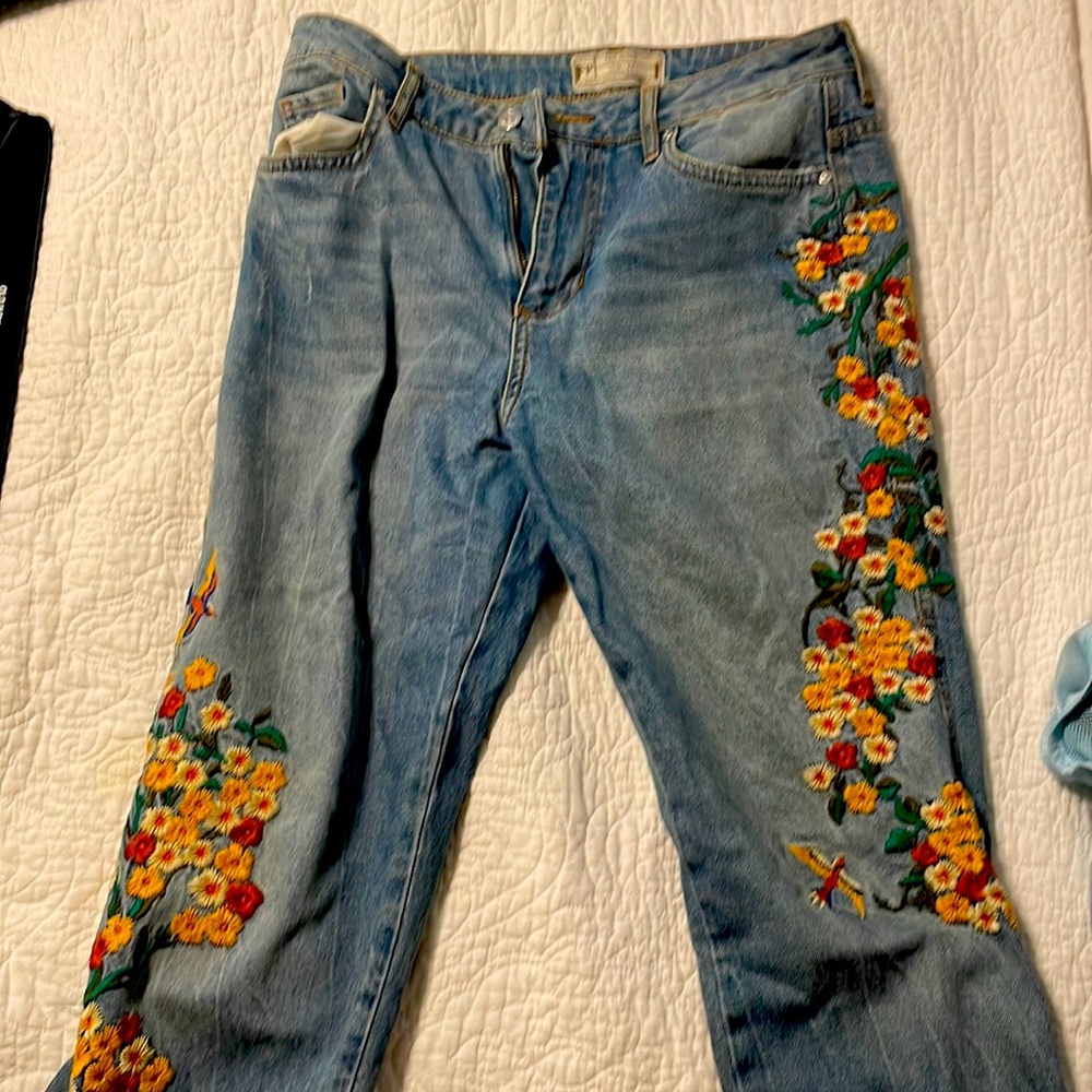 Free people embroidered Jean
